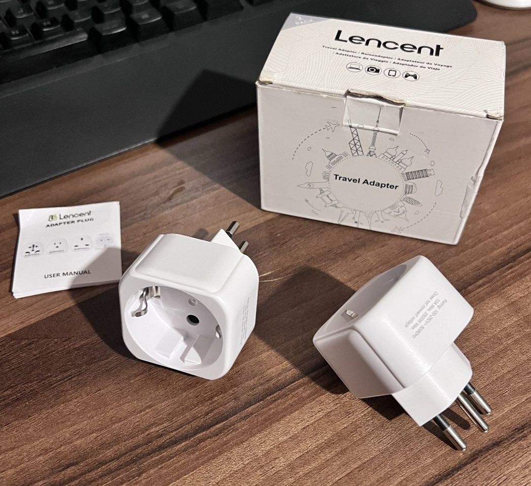 LENCENT 2 x adapter podróżny Francja do Szwajcarii