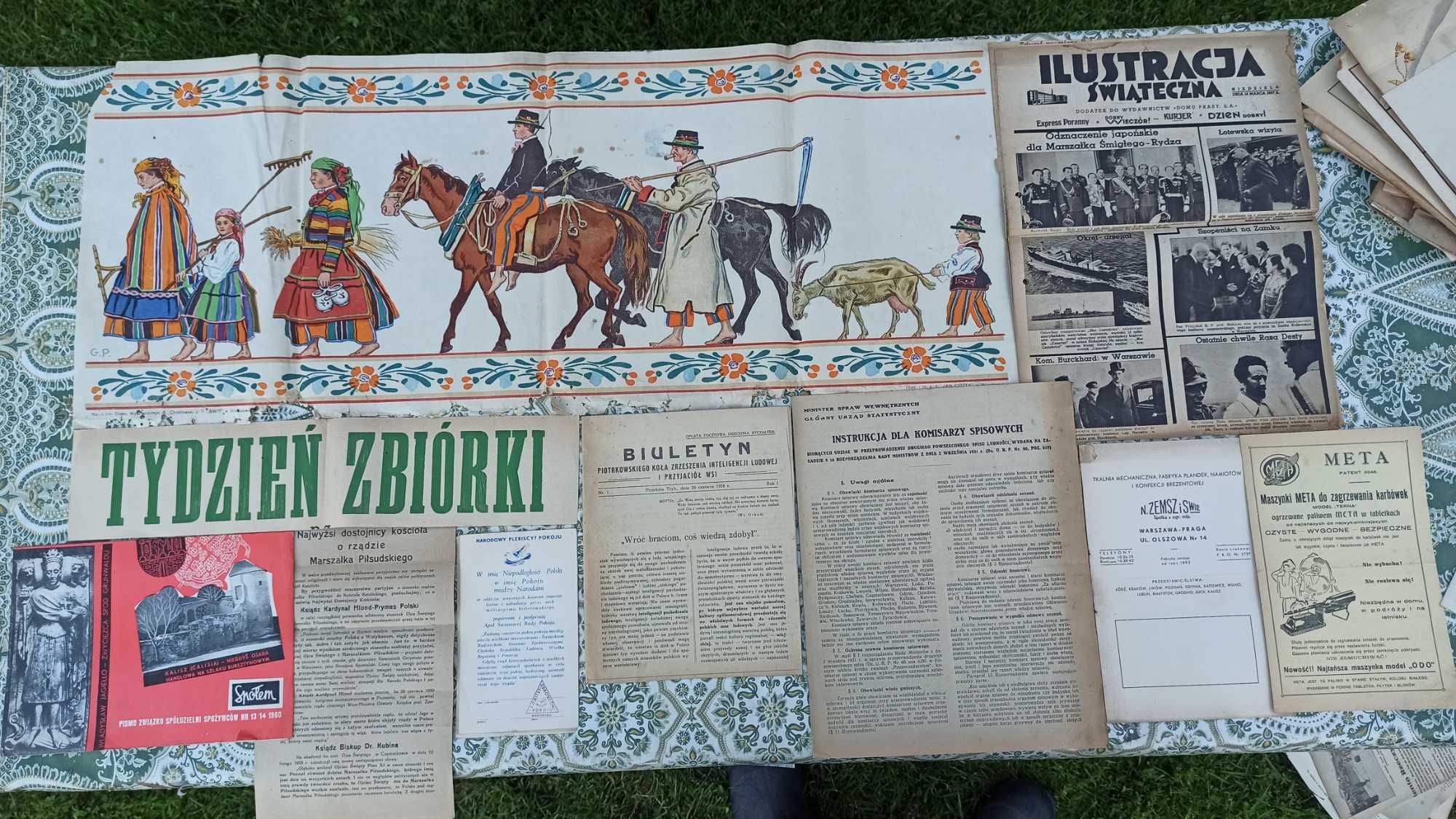 Przedwojenne papierowe artykuły/banery/afisze/reklamy z lat 20,30 XXw.