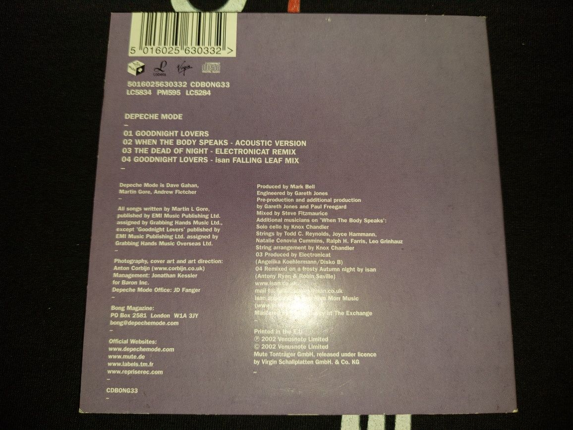 Depeche Mode Goodnight Lovers CD 4 tracks 2002