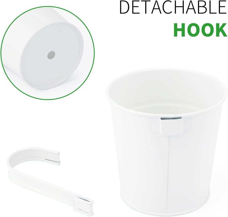 Nowy zestaw doniczek /osłonki /haczyk /10szt / białe /metal /3151