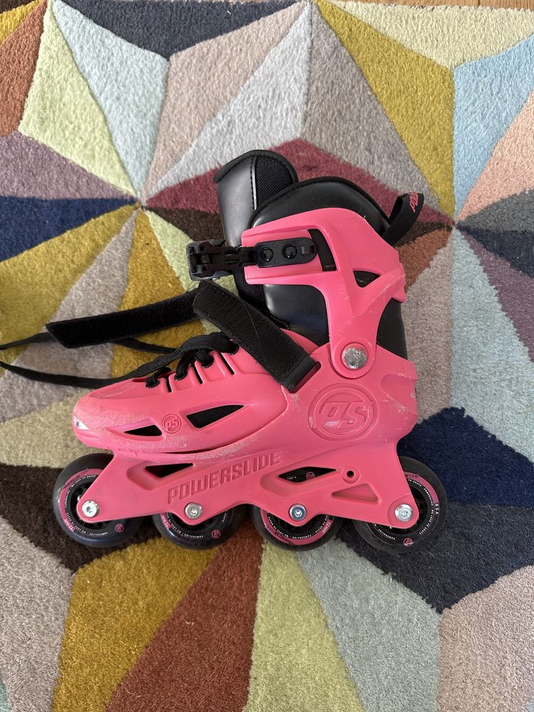 Rolki powerslide - dwie pary, czerwone i rozpwe