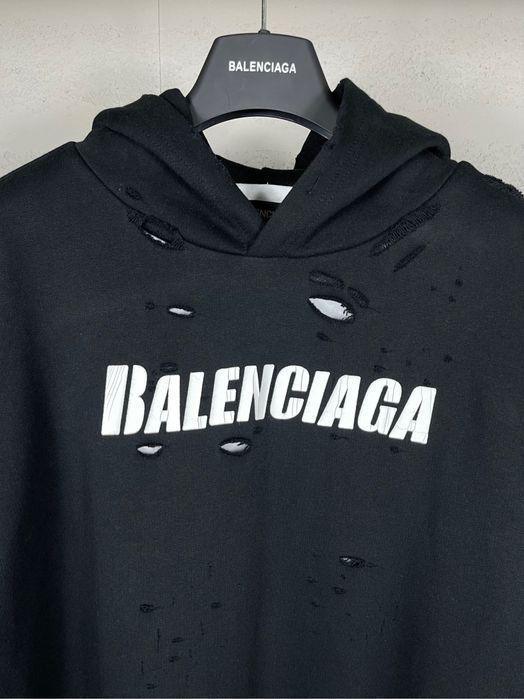 BALENCIAGA рванное оверсайз худи мужское женское унисекс оригинал