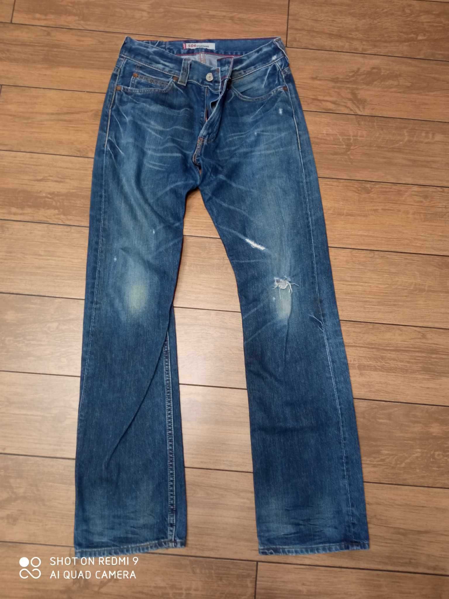 Spodnie męskie jeansy Levis Levi's 506 31X34 W31 L34 przetarcia