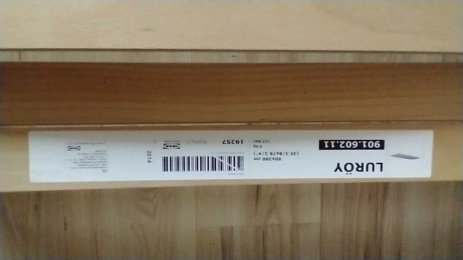 Łóżko IKEA Malm  90x200 brąz + dno Luroy super stan