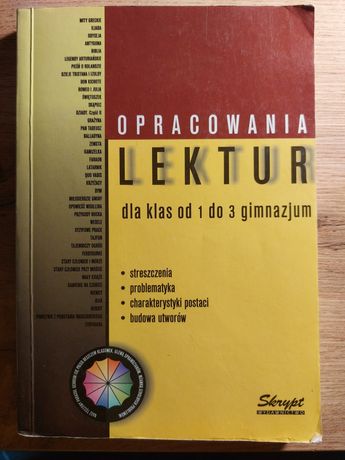 Opracowania lektur dla klas od 1 do 3 gimnazjum