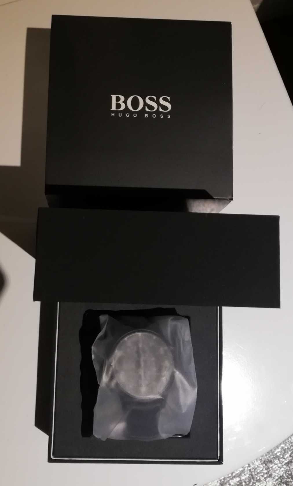 Relógio HUGO BOSS Homem Aeroliner Chrono Preto Pele NOVO