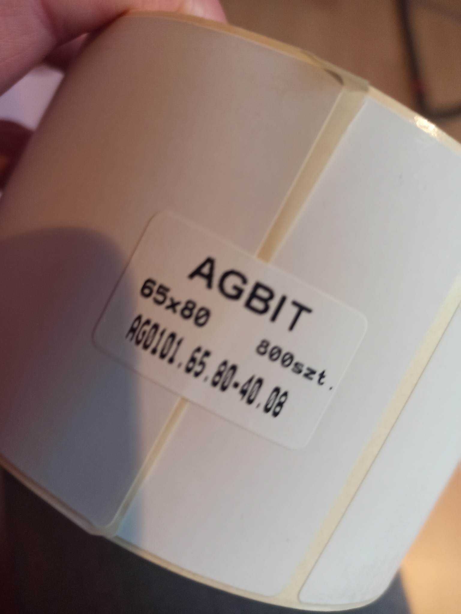 Etykiety termiczne AGBIT papier 65x80 mm - 800 szt