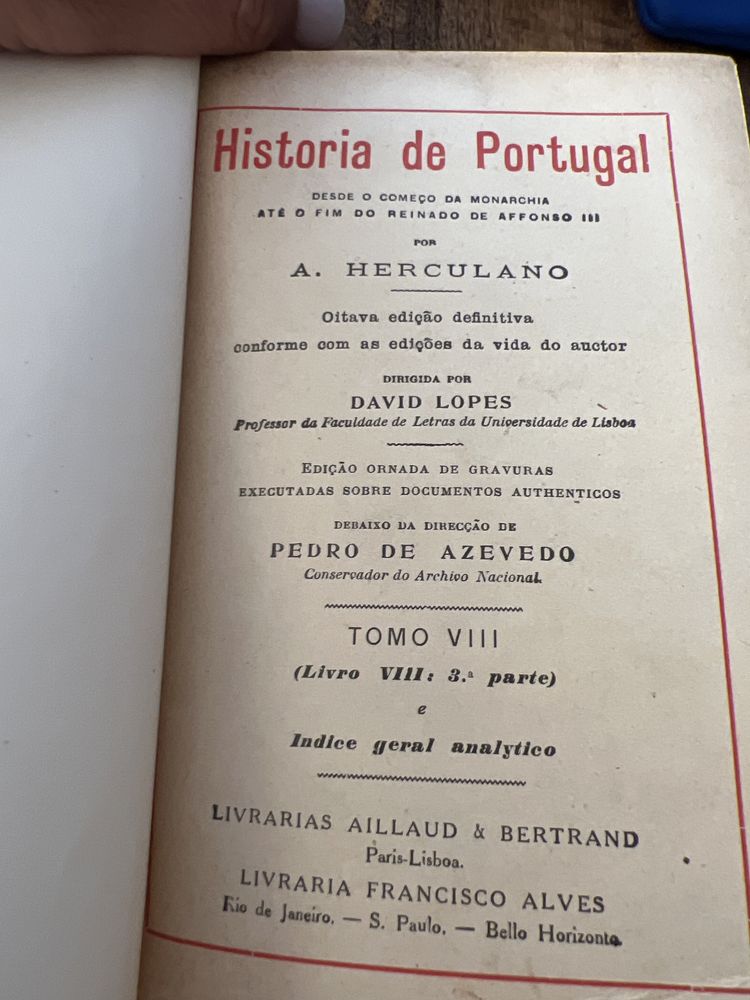 A. Herculano História de  Portugal 8 volumes