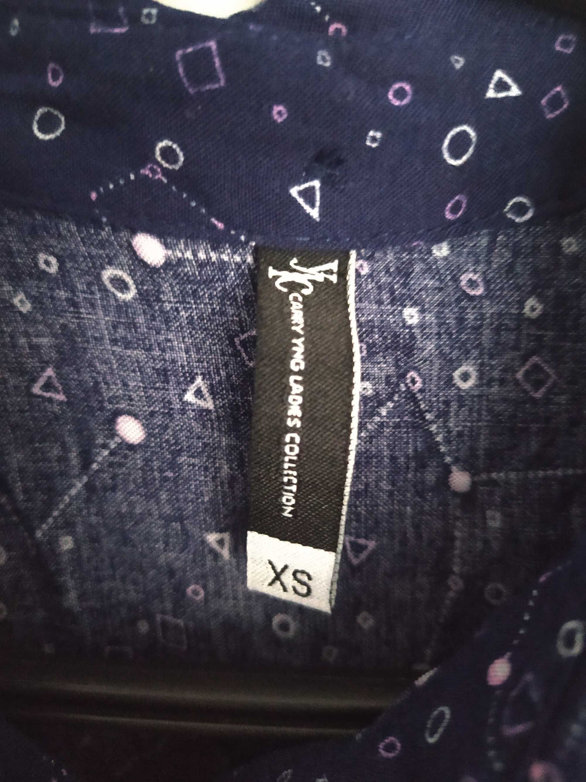 NOWA koszula granatowa wzorki coś jak gwiazdozbiór Carry XS S