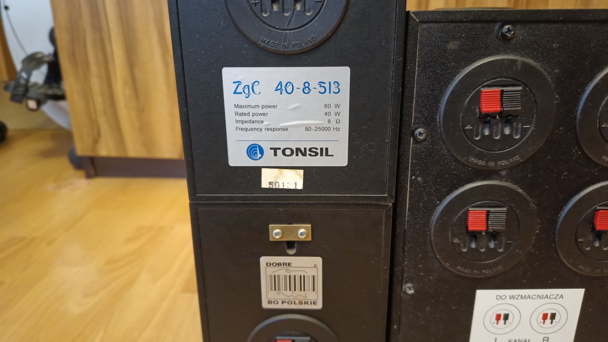 Zestaw głośników Tonsil dwa razy monitory ZgC 40-8-513 oraz subwoofer