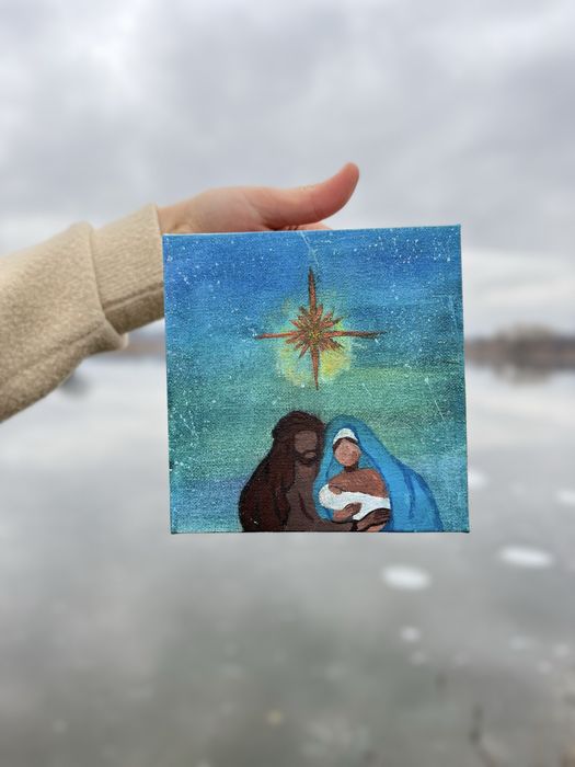 Картина акрилом «Народження Ісуса»