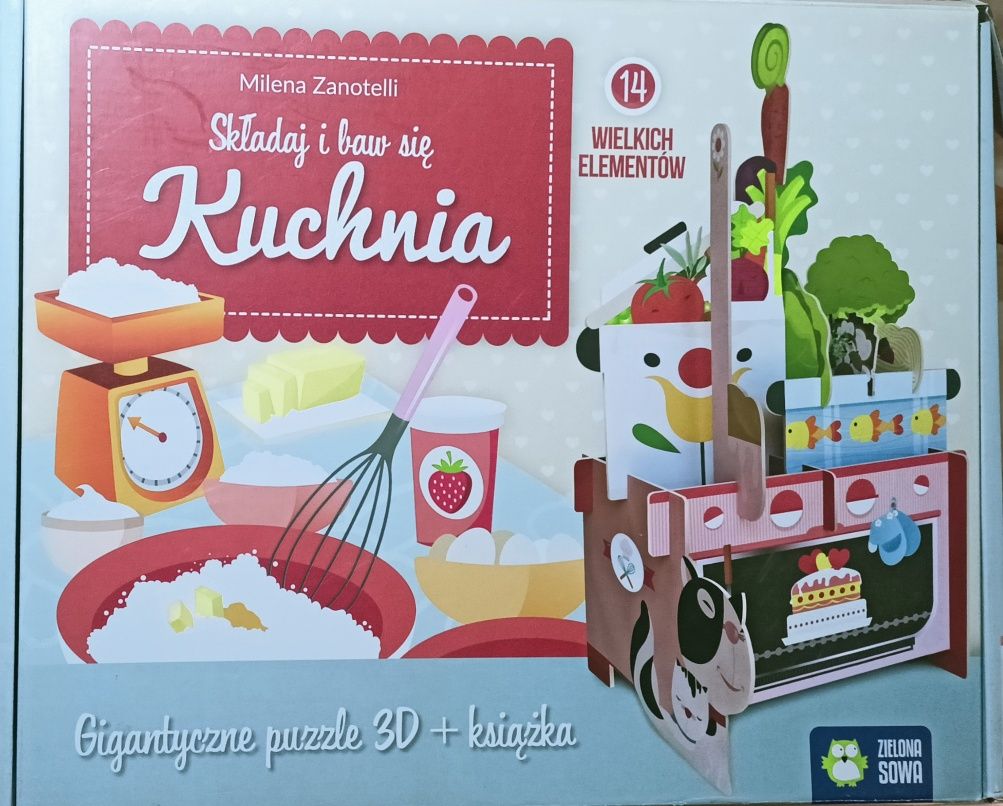 Gigantyczne Puzzle 3 D + Książka - Kuchnia Zielona Sowa