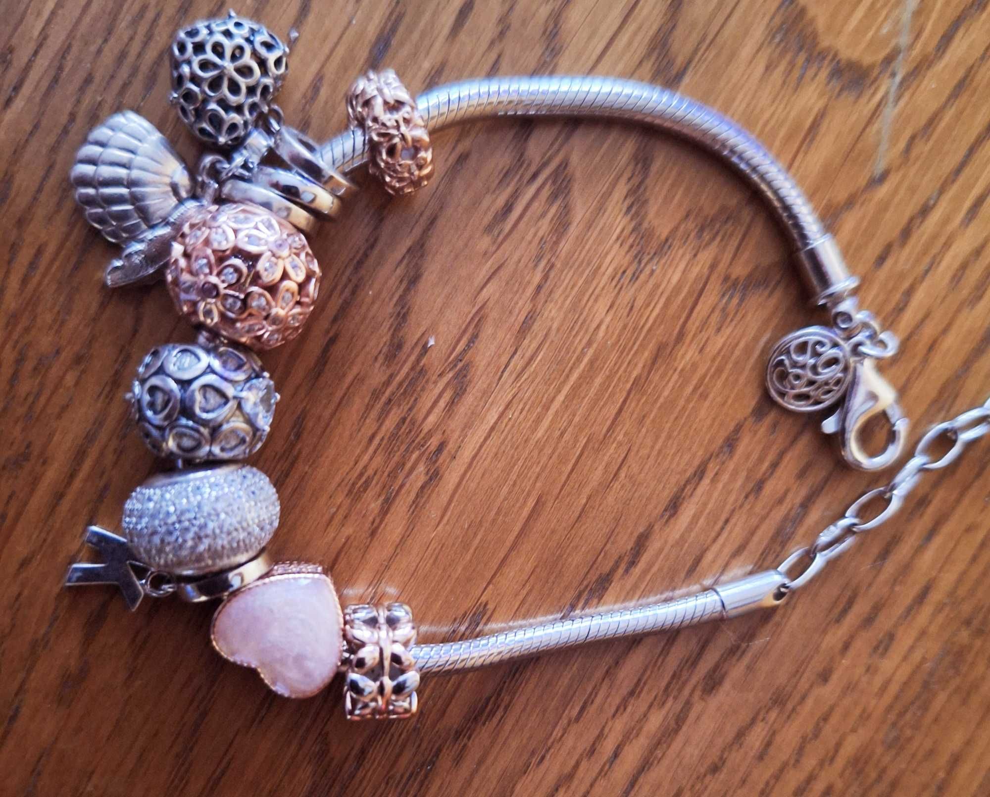 Bransoletka srebrna beads