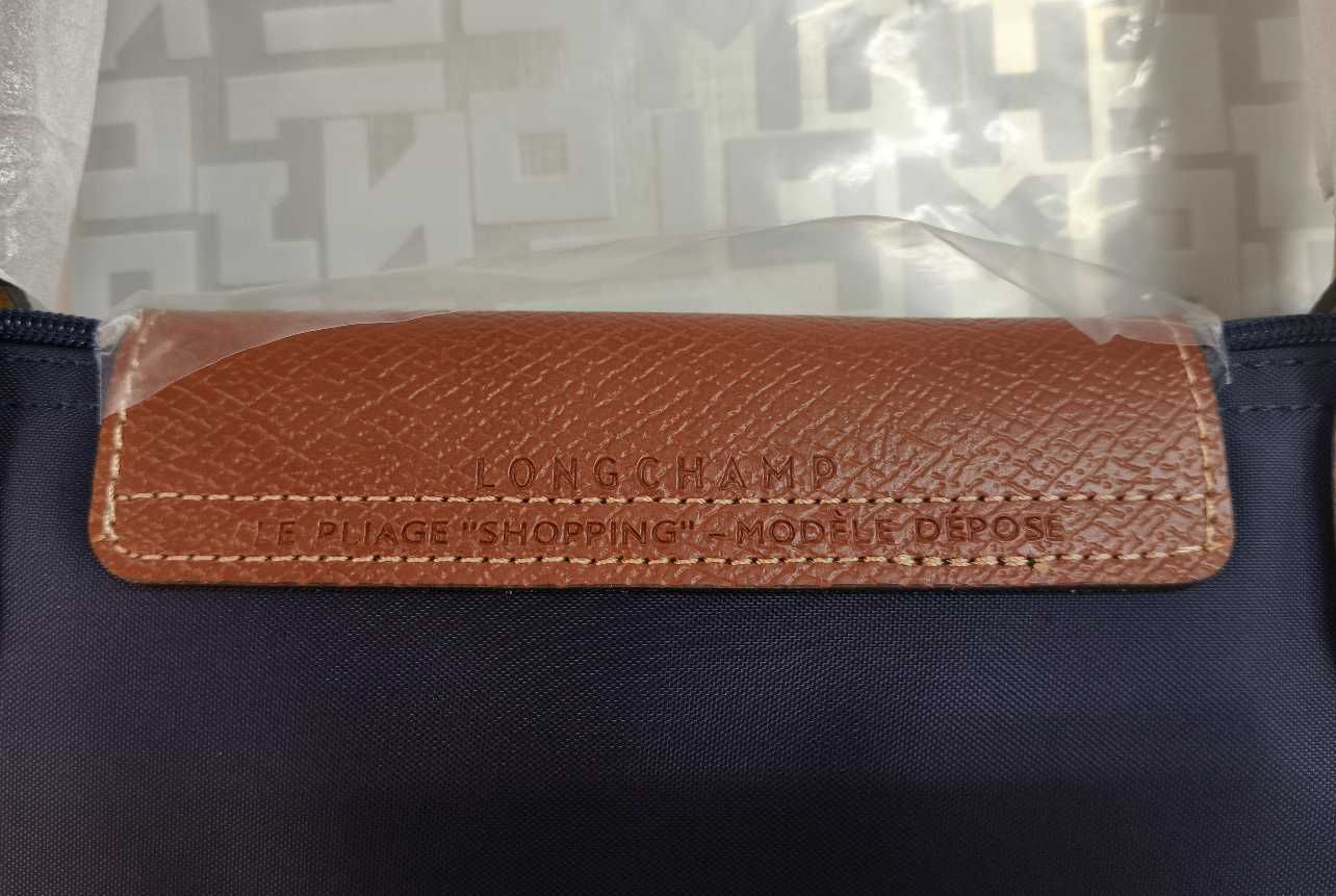 Torba Longchamp Shopper Granatowa Duża Pojemność