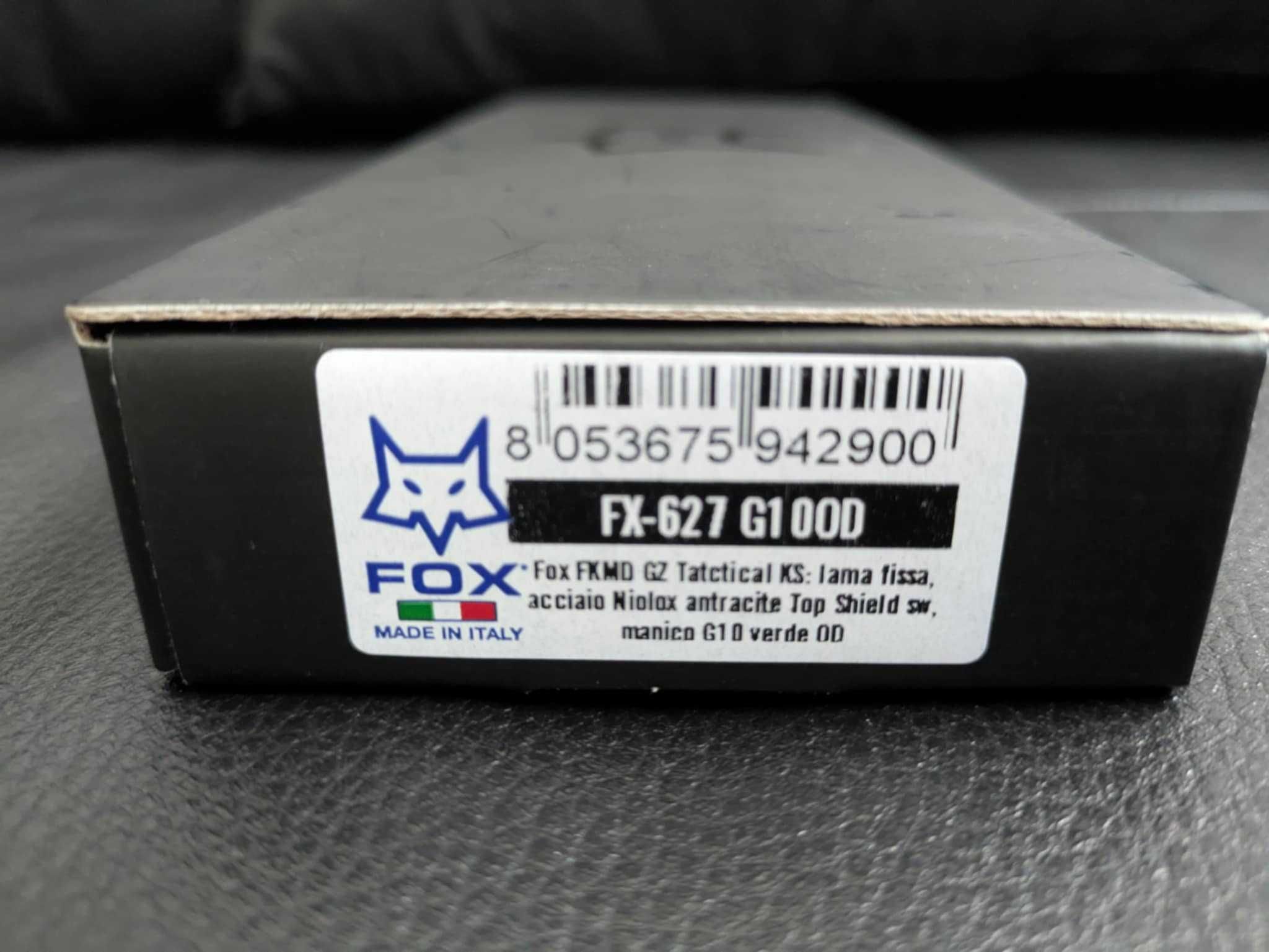 Nóż Fox KS OD Green G10 Top Shield Antracite Stonewashed stal Niolox