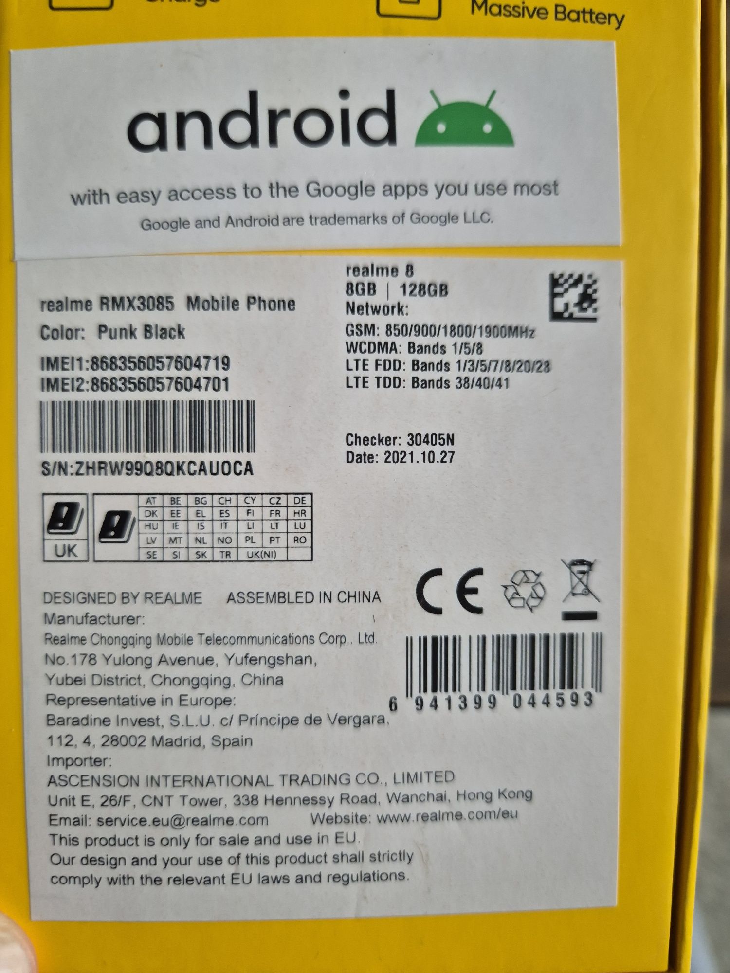 Realme 8 8gb android 13