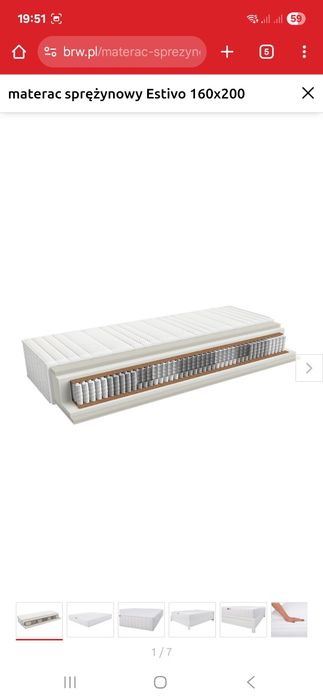 materac sprężynowy Estivo 160x200 7 stref h3 wys.28 cm