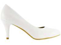 Białe matowe szpilki damskie buty ślubne 39