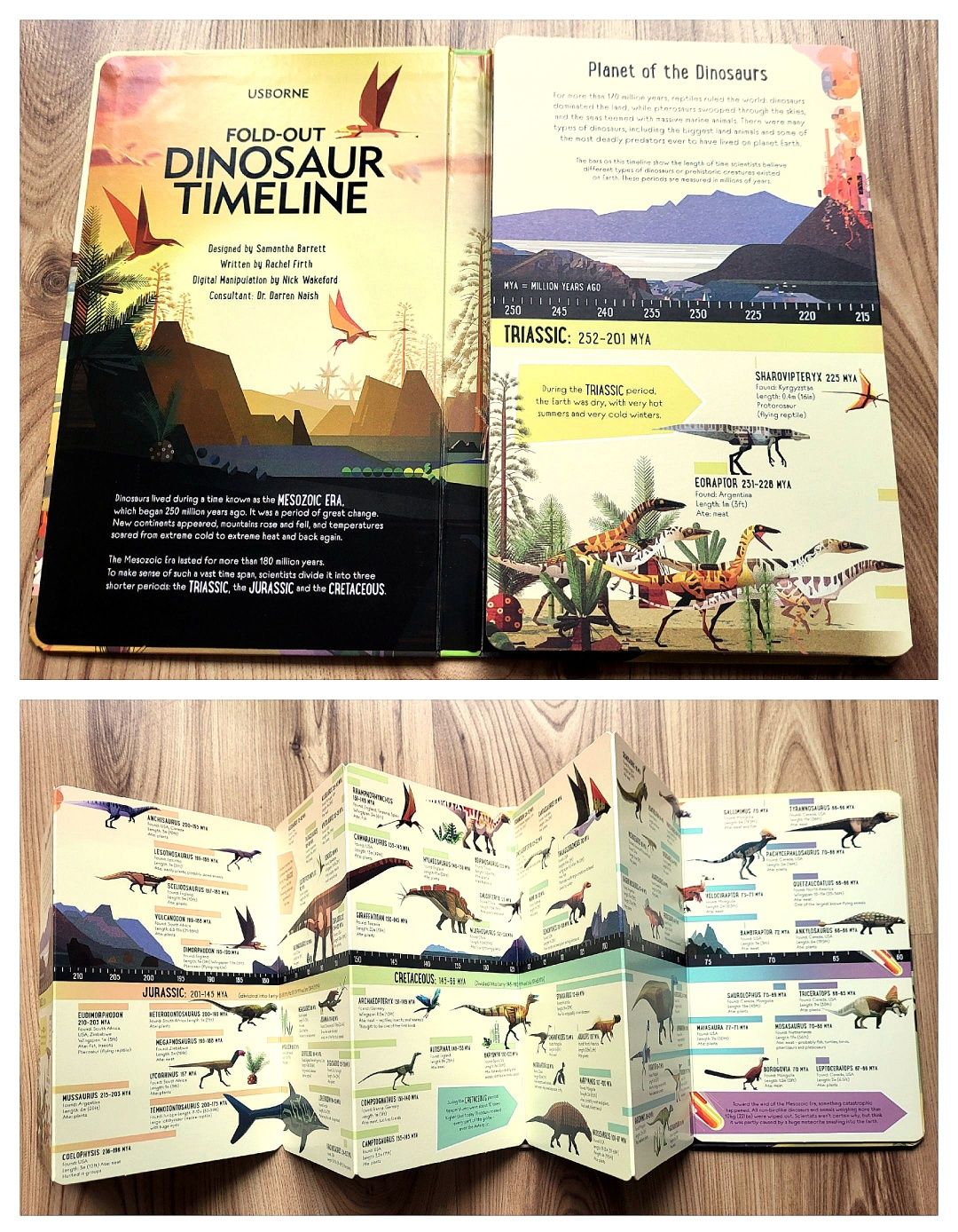 Dinosaur Timeline Usborne Fold Out dinozaury po angielsku