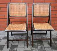 Krzesła ratanowe rattan rafia składane vintage design cesca lata 60/70