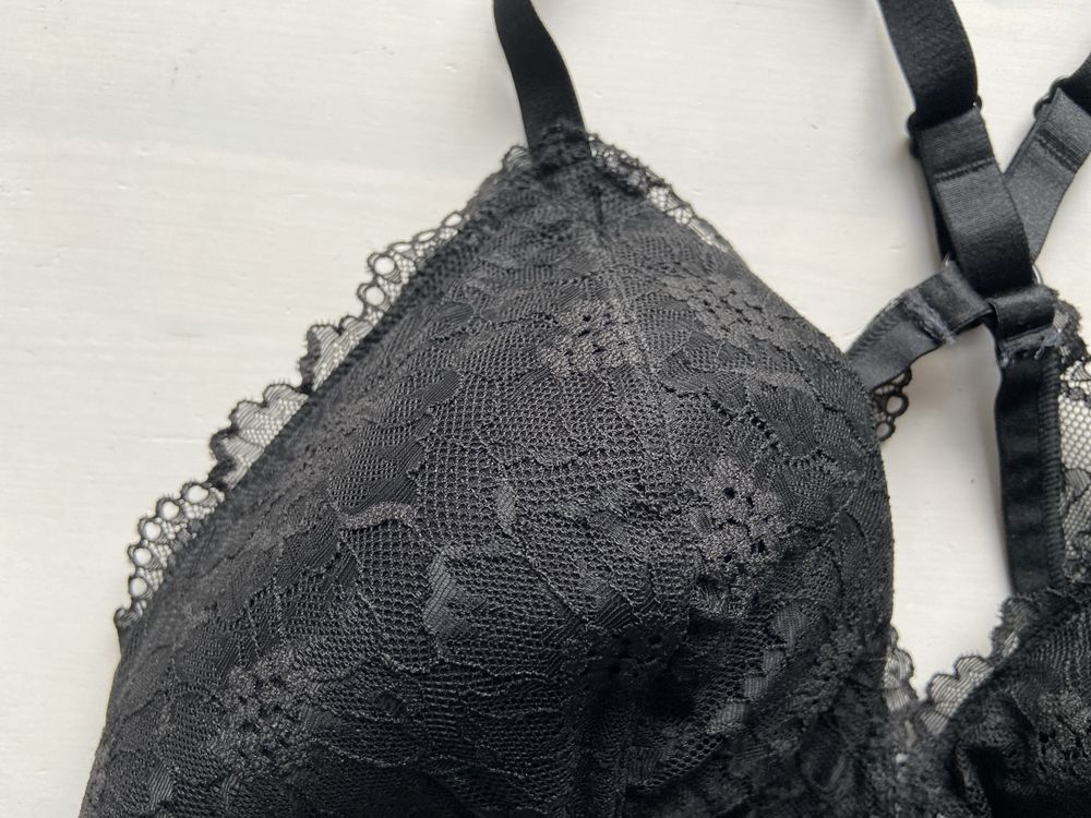 H&M koronkowy stanik ramiaczka na krzyż nowy