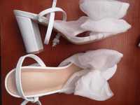 sandały białe jenny fairy 37 z kokardką