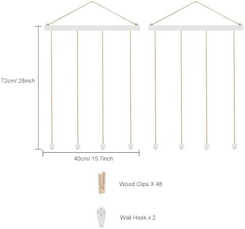 Zestaw 2 drewnianych wiszących ramek do zdjęć