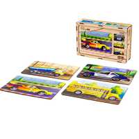 Edukacyjne drewniane puzzle 4w1 dla dzieci