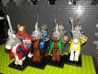 Zestaw 8 Figurek Rycerze jeźdźcy konni jak LEGO Castle Raven Knights