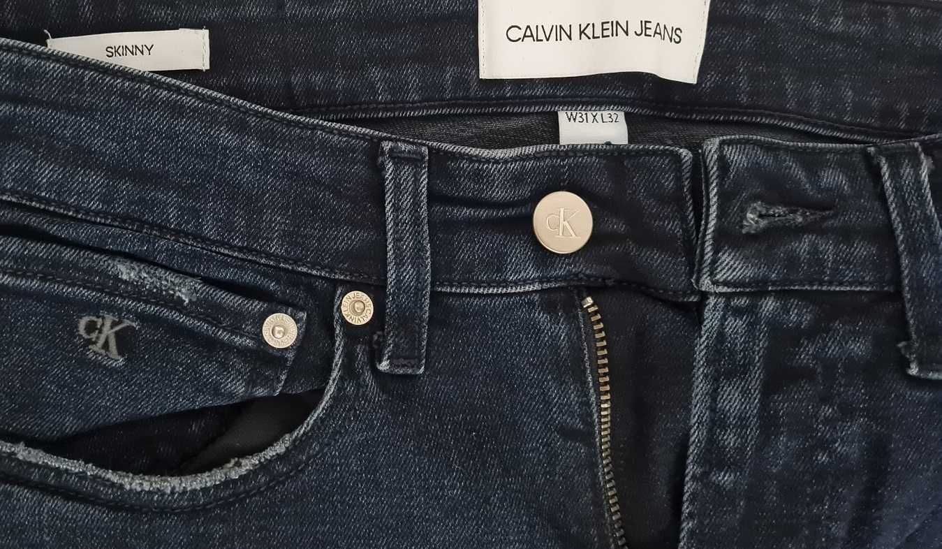 NOWE Spodnie męskie skinny CALVIN KLEIN JEANS W31 L32 ciemne/granatowe