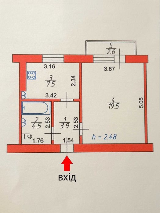 Продається квартира по вул. О.Пчілки . 38 м2