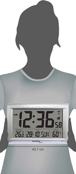 годинник радіокерований електронний будильник Technoline WS8009, сірий