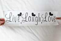 Napis na ścianę Live Laugh Love