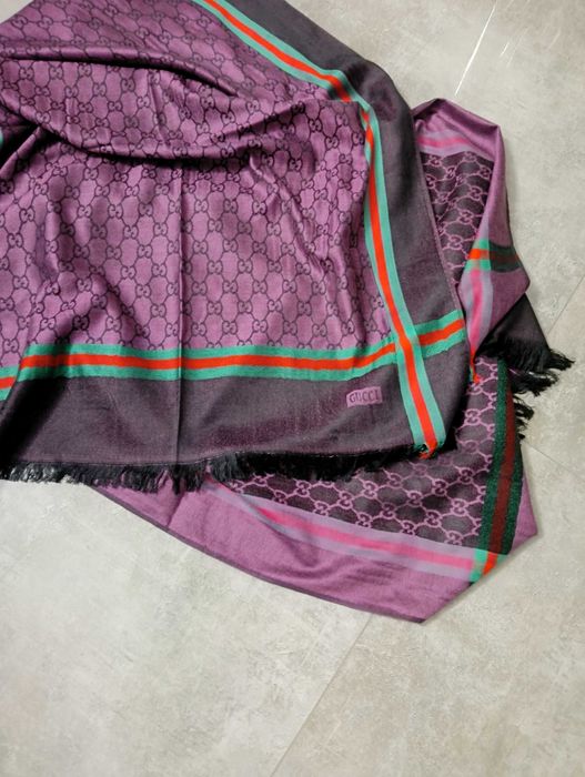 Szalik  męski kolor fiolet z czarnym