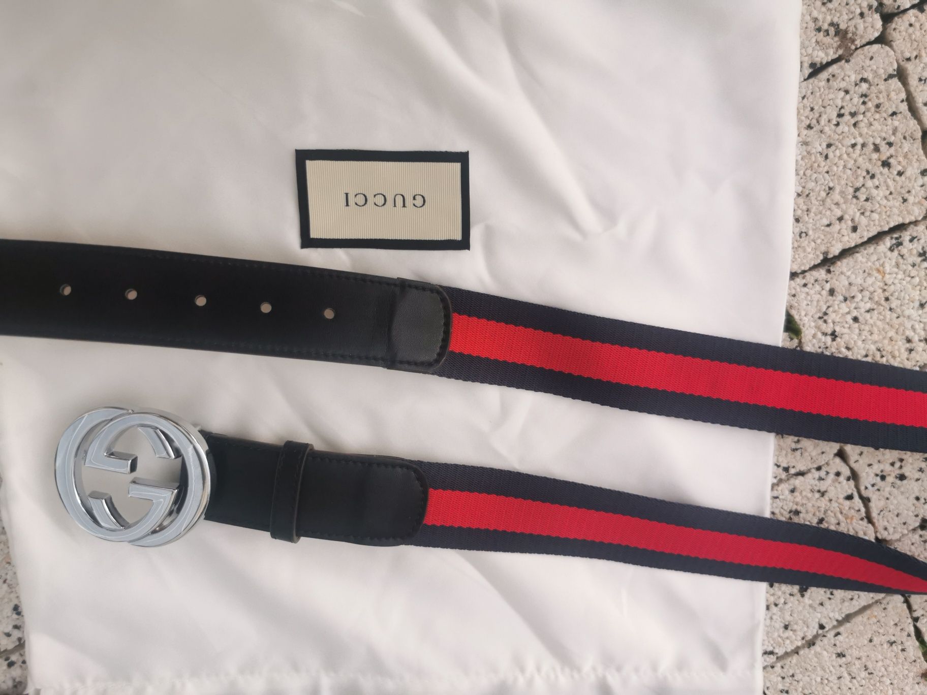 Pasek Gucci GG Web blue red
