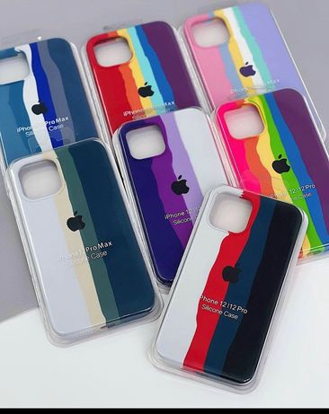 силиконовый чехол радуга для iPhone 12 Pro Max и другие айфон 13 шт
