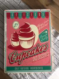 Obraz cupcakes vintage decoupage retro pinup