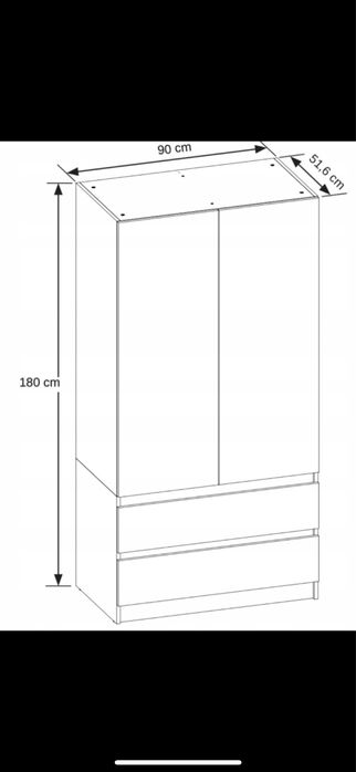 Biała szada, pojemna z 2 szufladami
