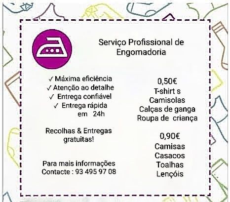 Serviço de Engomadoria responsável e de confiança