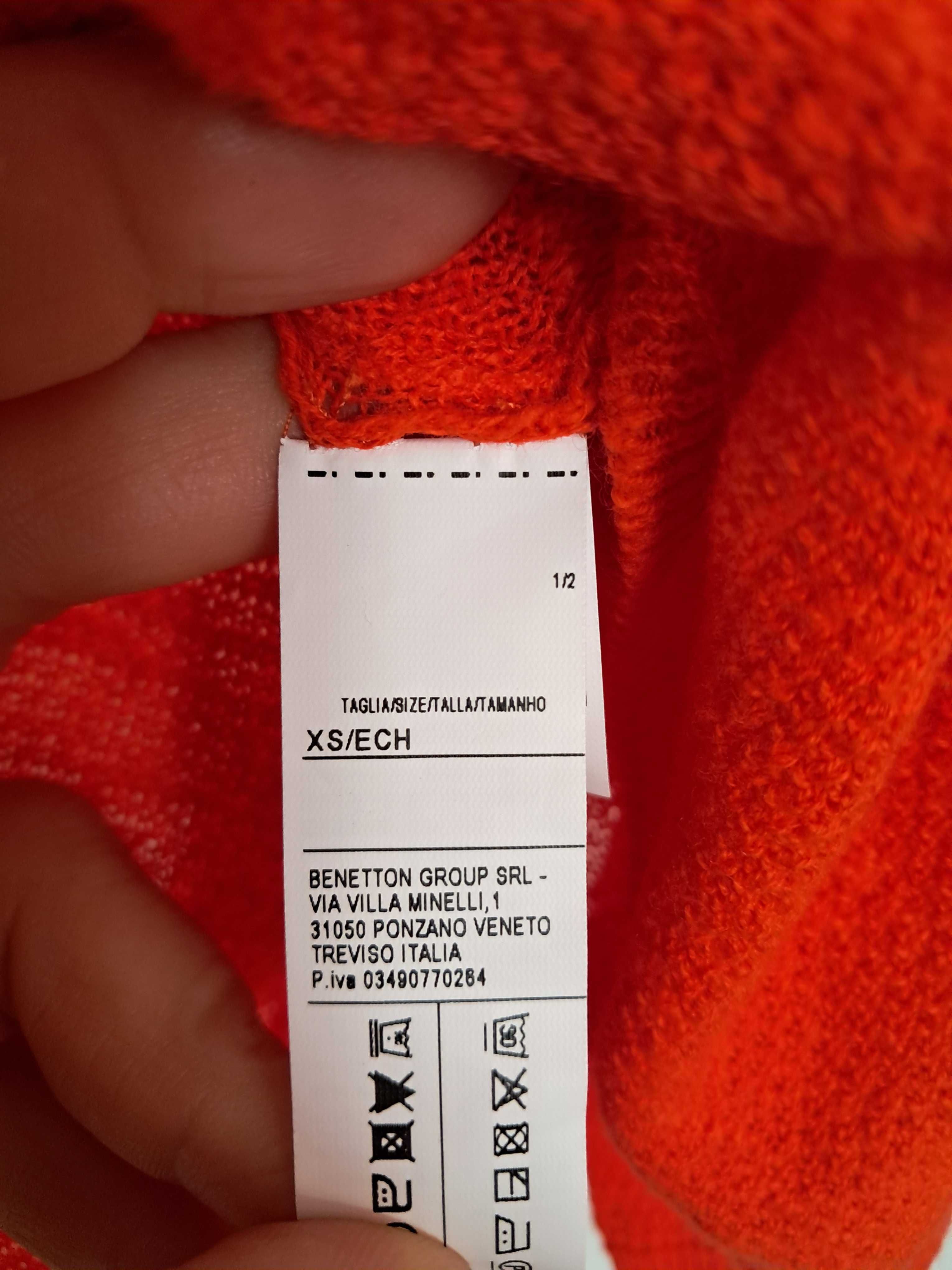 Camisola de algodão laranja da marca Benetton