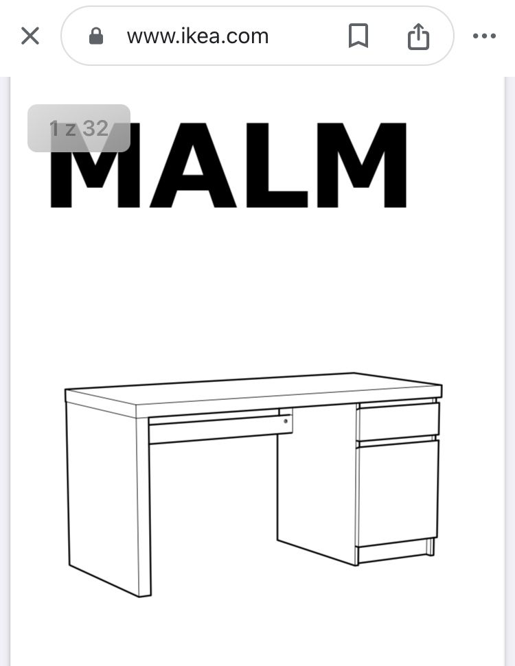 MALM Biurko, 140x65 cm Ikea okleina dębowa bejcowana nowe do negocj