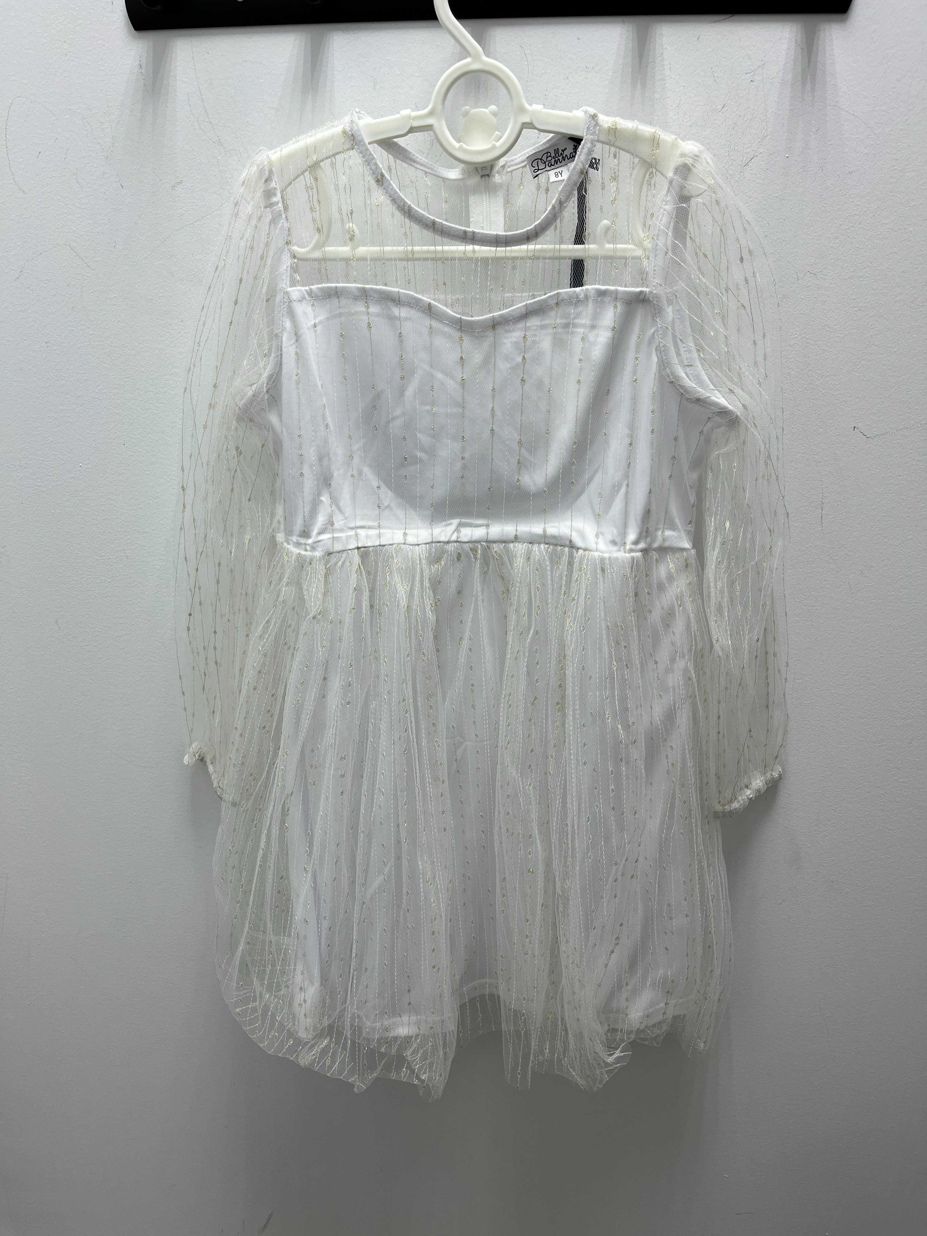 Dziecięca sukienka biała roz.116cm-7lat