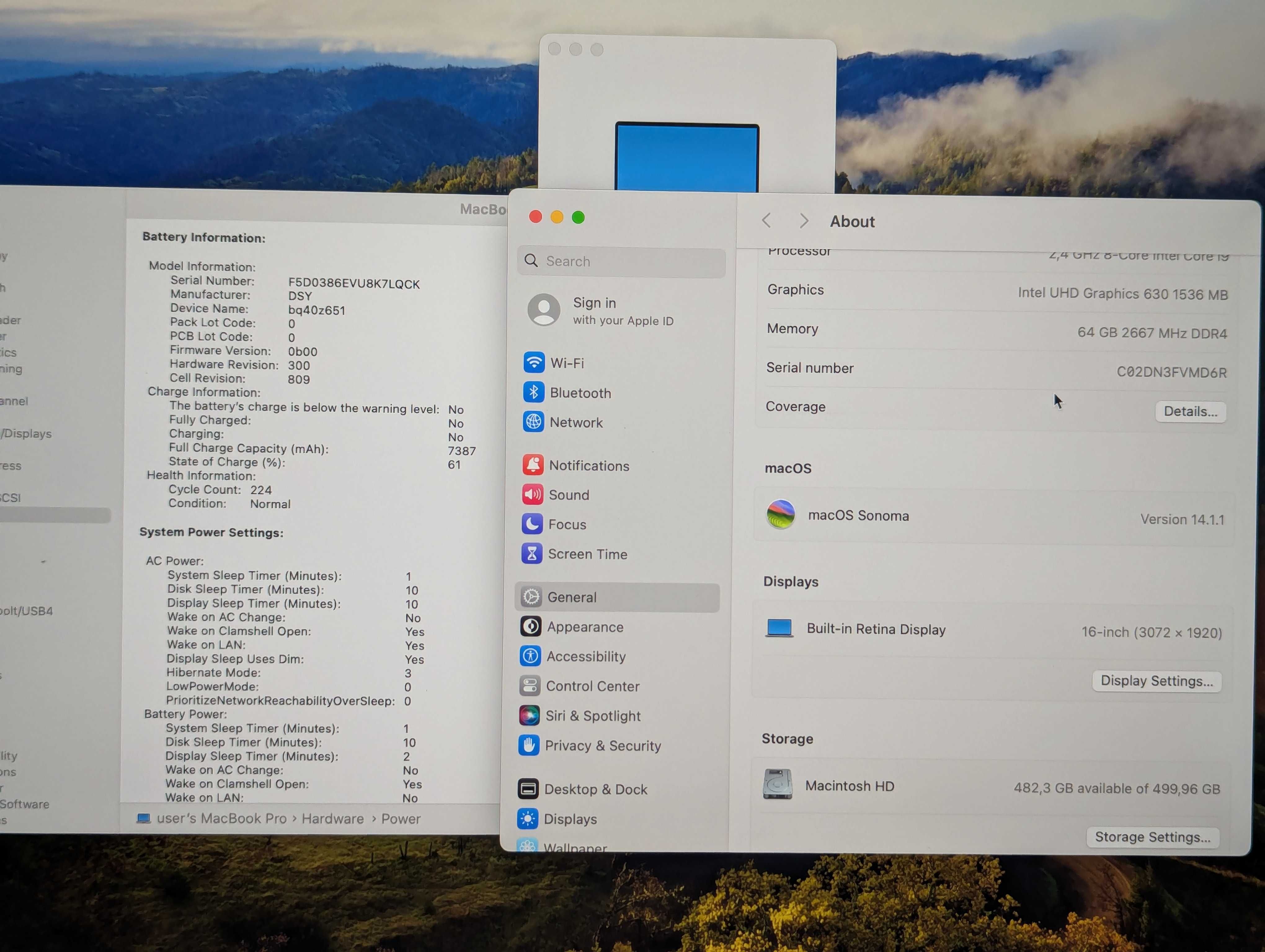 Macbook pro 16 2019 core i9 2.4ghz 64/512gb pro 5300m 4gb