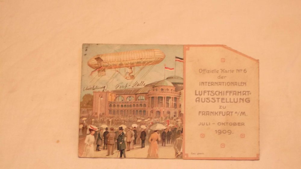 Postal RARO de Feira de Aviação Alemã 1909