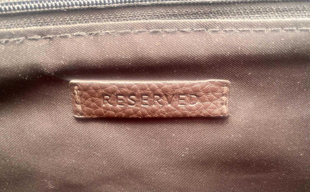 Torba Reserved, ekoskóra, z paskiem na ramię, pikowana, używana