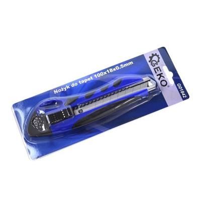 Nożyk do tapet 18mm 100x0.5mm gumowany Geko