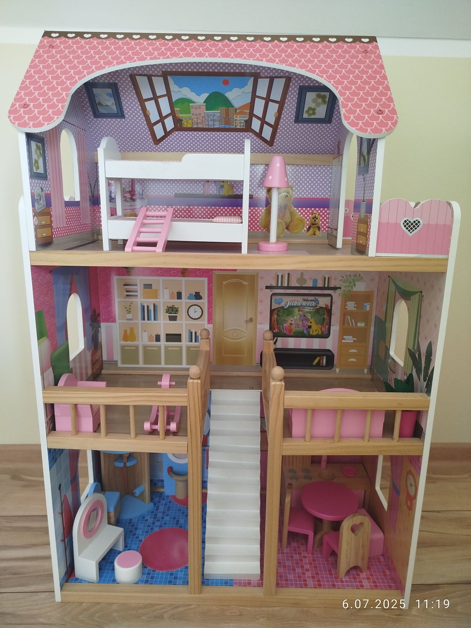 Domek dla lalek, drewniany domek dla lalek