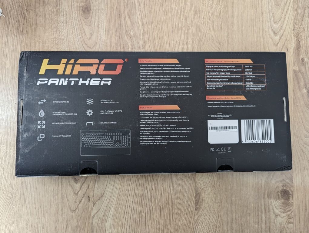 Hiro Panther - klawiatura mechaniczna gamingowa.