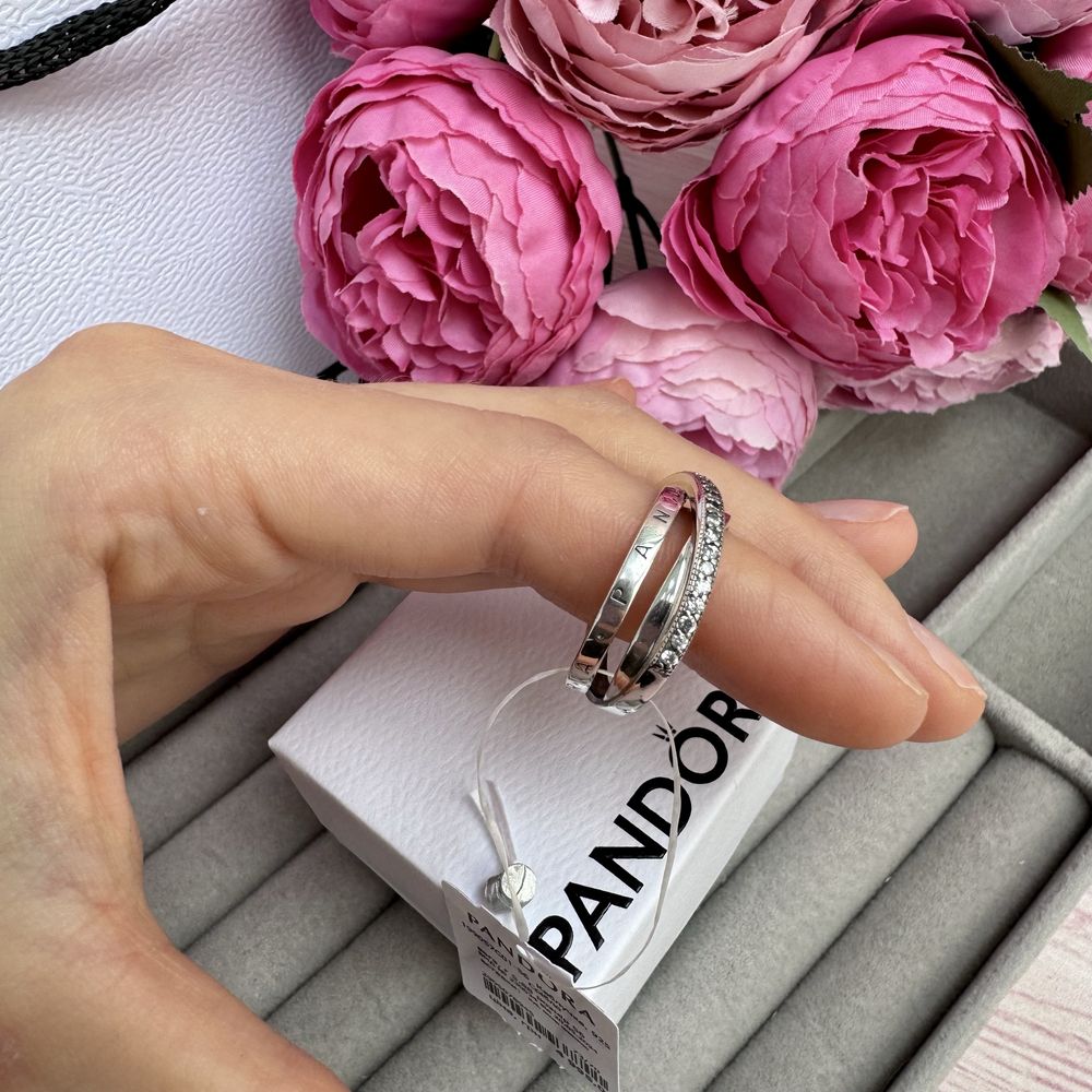 Каблучка Пандора Pandora оригінал кільце Кольцо «Потрійна з паве» нова