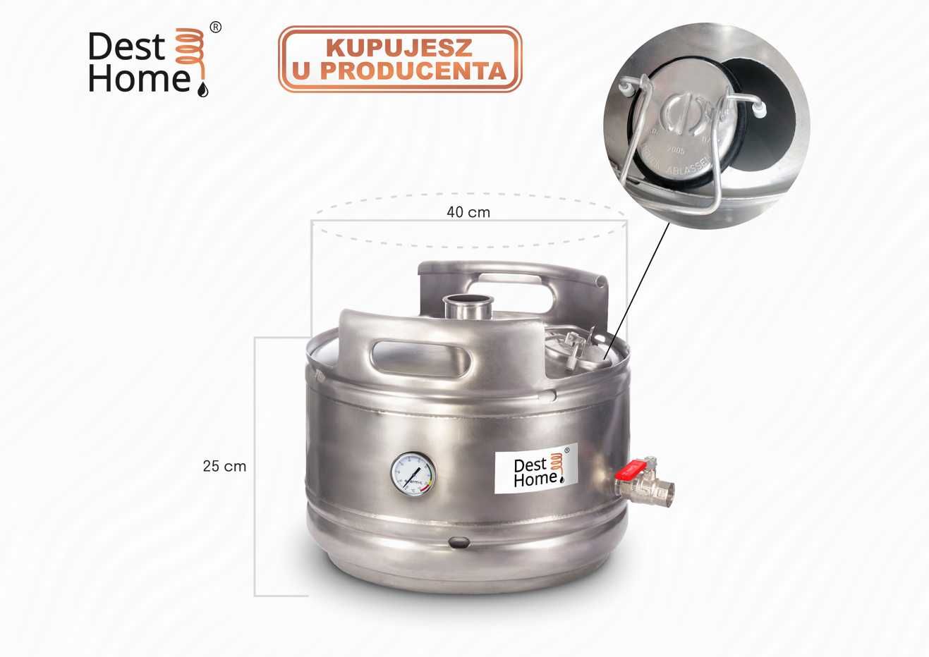 Beczka KEG 25L - 50L Destylator bimber tri-clamp